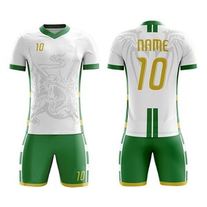 Ensemble d'uniformes de football personnalisés en or blanc, maillot de football à manches courtes, short assorti, imprimé géométrique, vêtements d'équipe, vêtements de sport athlétiques - Product Image 4