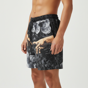 Shorts pour hommes taille mi-haute, motif graphique, couleur unie, personnalisables, OEM, vente en gros - Product Image 4
