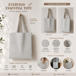 Bolso Tote de algodón ecológico con logotipo personalizado, resistente, 38x42 CMS, bolsas de compras biodegradables reciclables, superventas para comestibles - Product Image 3
