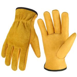 Guantes de Conducción con Parche de Cuero en la Palma, Guantes de Seguridad Anticorte, Antideslizantes y Anti-Impactos, Estilo sin Dedos para Trabajar y Conducir - Product Image 6