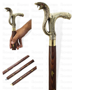 Canne décorative en alliage métallique avec tête de loup, bâton de marche vintage pour cosplay, à prix de gros abordable - Product Image 6