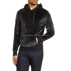 Factory Custom Made Comfortable <b>Velour</b> <b>Hoodies</b> men streetwear Pullover <b>hoodies</b> manufacture - Product Image 1