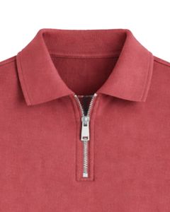 เสื้อฮู้ดครอปซิป ¼ ตัวสำหรับผู้หญิง สีแดง ผ้าฟลีซ ปรับชายเสื้อได้ สไตล์ลำลอง สตรีทแวร์ อุ่นสบาย แฟชั่นฤดูหนาว - Product Image 4