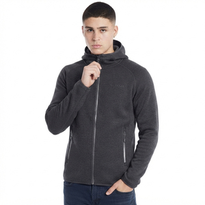 <b>Men</b> Zipper Hoodie <b>Fleece</b> Zipper Sweatshirt Windproof Casual Winter Wear Regular Fit Solid Color Knitted <b>Jacket</b> <b>Men's</b> - Product Image 6