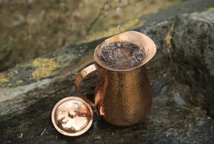 Ensemble de carafes en cuivre pour la distribution d'eau en restauration collective, ensemble métallique avec verres, durable, réutilisable, vaisselle de cuisine et de salle à manger - Product Image 2