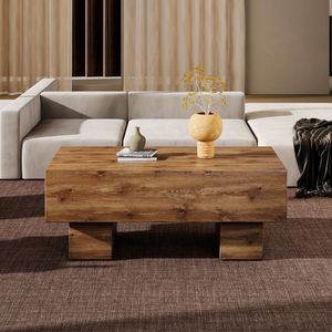 Tavolino da Caffè Rettangolare Moderno con Elegante Finitura in Legno, Perfetto per Ogni Soggiorno o Appartamento - Product Image 3
