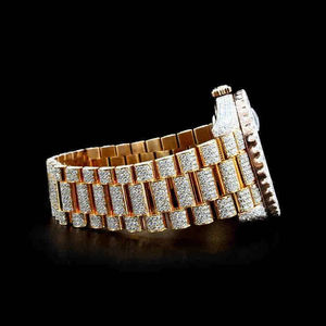 Reloj de pulsera para hombre, hecho a mano, con esfera azul, diamantes de moissanita VVS, oro blanco, mecánico, totalmente personalizado. - Product Image 5