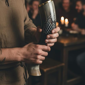 Cuerno para Beber Estilo Vikingo, Seguro para Alimentos, Auténtico Cuerno de Vaca y Búfalo, Cuerno Medieval para Beber al Estilo Vikingo a Precios Accesibles - Product Image 1