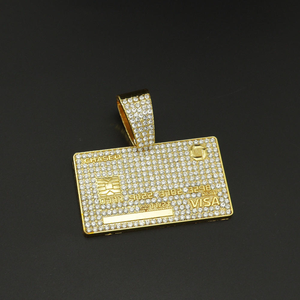Collar Hip Hop con Colgante de Tarjeta de Crédito, Diamante Moissanita, Cadena Cubana de Plata 925 - Product Image 6