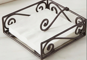 Porta pañuelos de hierro sólido, color negro, diseño elegante, perfecto para guardar servilletas de mesa y como accesorio de decoración elegante para el hogar. - Product Image 4