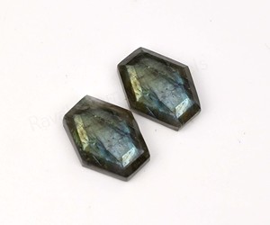 Natural Blue <b>Fire</b> Labradorite Hexagon Shape Step Cut High Polish 10x16mm Loose Cabochon Gemstone for Jewelry Making Pendant - Product Image 2