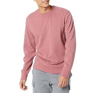 Men's Crew Neck Solid Color Regular Fit Knitted Cotton <b>Sweatshirt</b> Autumn Casual Pullover Long Sleeve <b>Pink</b> <b>Sweatshirt</b> New Arrival - Product Image 1
