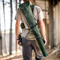 Sac à fusil en toile imperméable de qualité supérieure avec garniture en cuir, étui de chasse et de tir durable, housse tactique d'extérieur pour armes à feu, personnalisable OEM