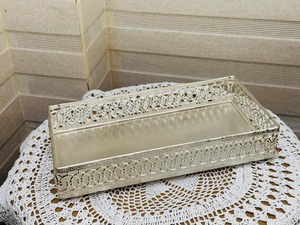 Luxury Silver Iron Decorative Serving Tray Rectangle Metal Display Tray Vanity Organizer Table Centerpiece Wedding Gift <b>Home</b> Use - Product Image 2