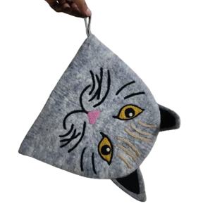 Couverture durable confortable de thé de feutre de conception de chat écologique faite à la main pour des ensembles d'ustensiles pour des décorations de partie - Product Image 4