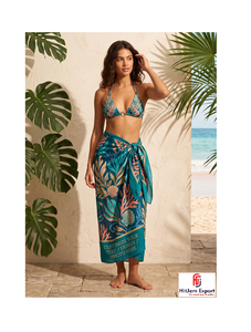 Pareo Hawaiano Personalizado con Estampado Floral Polinesio, Envoltura de Playa, Ropa Tropical para Resort, Proveedor de Fabricación Textil OEM ODM - Product Image 1