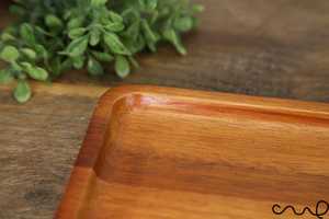 Affordable Handmade Wooden Serving Tray for Breakfast, Tea, Coffee, Snacks and Fruits with Elegant Rustic Finish for <b>Home</b> Dining - Product Image 2