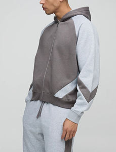 Ensemble coupe-vent pour homme, 2 pièces, respirant, style streetwear, design color block, hiver, avec capuche - Product Image 5