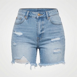 Shorts en jean tendance pour femmes, taille haute, couleur personnalisable, décontractés, style streetwear, bas de tenue mode pour femmes - Product Image 1