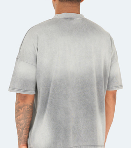 T-shirt Homme Oversize Effet Délavé Coton Lourd Premium Coupe Décontractée Col Rond Manches Courtes Style Décontracté Streetwear Tendance - Product Image 2