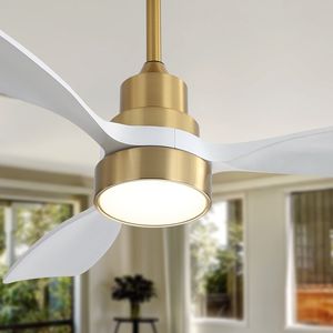 Ventilatore da soffitto per soggiorno da 48 pollici con 3 pale in legno massello e motore DC reversibile con telecomando, come W882P195902 - Product Image 4