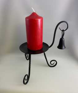 เชิงเทียนทองเหลืองฐานกรวยพร้อมแท่งยาวสำหรับตกแต่งบ้าน - Product Image 3