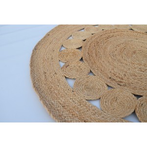 Most Selling Handmade Jute Round Area Rug Medallion Pattern Bohemian Style Flat Pile Living Room Decor Spot Clean - Product Image 5