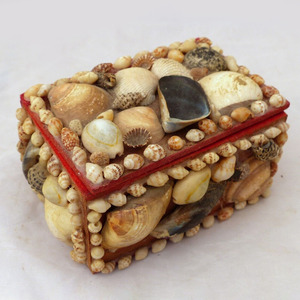Portable Red <b>Velvet</b> Jewelry Souvenir Gift <b>Boxes</b> Packaging Tourists Resorts Collectible Seashell Box Gifts Wholesale - Product Image 3
