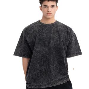 เสื้อยืดคอกลมผ้า100% กรดซักเสื้อสไตล์วินเทจผ้ามิเนอรัลไซส์ใหญ่และผ่อนคลาย - Product Image 1