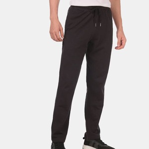 Pantalones Deportivos Negros para Hombre, Cintura Elástica con Cordón, Joggers Casuales, Algodón Medio, Tejido Transpirable, Bolsillos Laterales, Estilo Otoñal - Product Image 4