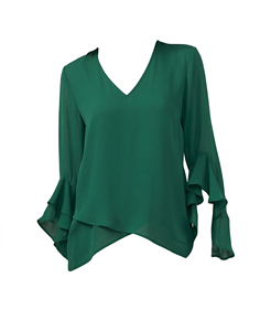 Tunique décontractée à manches longues pour femme, chemise unie élégante à prix abordable - Product Image 1