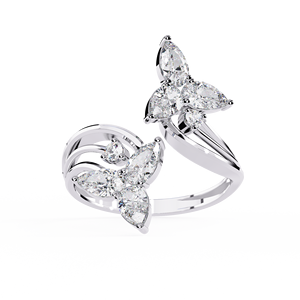 Anillo de Compromiso de Diamantes con Corte Pera en Oro Rosa para Mujer, Estilo Romántico, Joyería de Diamantes Naturales - Product Image 3