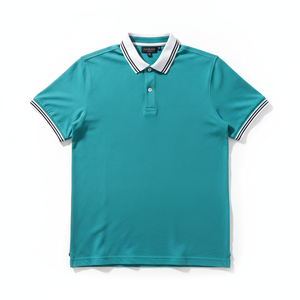 Polo pour homme en coton piqué, couleur unie, design personnalisé OEM, dernière collection, coupe classique, coupe ajustée, tricot côtelé, respirant et décontracté - Product Image 1