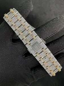 นาฬิกาข้อมือสแตนเลสสตีล 41 มม. ทรง unisex ประดับเพชร VVS Moissanite ตัดแบบเพชร  ระบบควอตซ์  ตัวเรือนสไตล์โบราณ  แฟชั่นฮิปฮอปสุดล้ำสมัย - Product Image 3