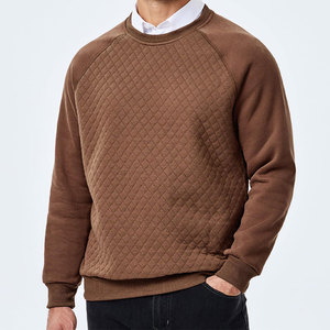 Sudadera Personalizada para Hombre, Forro Texturizado, Térmica, de Algodón Grueso, Cuello Redondo, para Invierno, Estilo Urbano, Color Sólido, OEM - Product Image 3