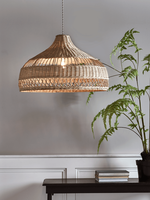 Abat-jour en rotin fait main, abat-jour tissé naturel pour luminaire suspendu, décoration de la maison, décoration de café, restaurant, vente en gros