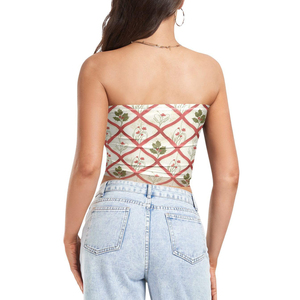 เสื้อครอปท็อปแบบสวมสำหรับผู้หญิง ลายคริสต์มาส สำหรับออกกำลังกาย โยคะ ฟิตเนส ผ้าไร้ตะเข็บ ยกกระชับทรง  OEM - Product Image 3