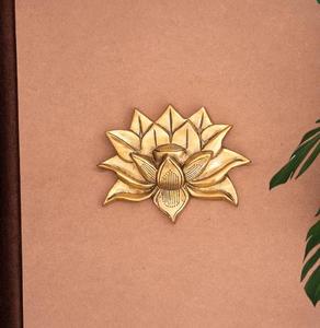 Brass Lotus Wall <b>Art</b> Gold Plated Handmade Traditional Decor for Home Decoration Small 18-24 Inch - Product Image 2