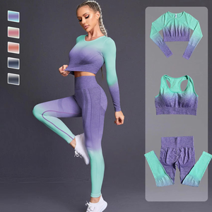 Conjuntos Deportivos Sin Costuras al por Mayor, Top Deportivo, Pantalones de Yoga, Pantalones Personalizados de Talla Grande para Mujer, Ropa Deportiva para Gimnasio - Product Image 1