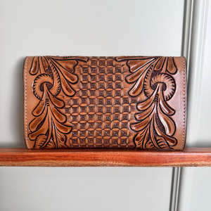 Cartera tallada a mano, funda de teléfono de embrague, elegante Cartera de piel de vaca, multiusos, Cartera de tarjeta de cuero genuino occidental para mujer - Product Image 4