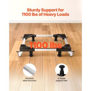 Base móvil con capacidad de carga de 1100 lb, 8 ruedas gemelas con bloqueo, 4 frenos, 27.5-35.4 pulgadas, para refrigerador, congelador, lavadora - Product Image 4