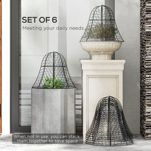 Set di 6 Reti Metalliche Nere per Giardino 40x33 cm, Gabbie per Piante Contro gli Animali, Protezione per Piante - Product Image 5