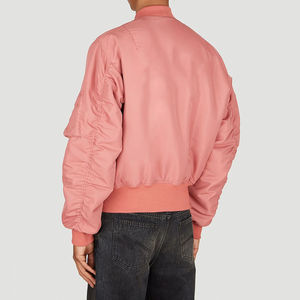 Blouson Bomber Rose Homme Personnalisé avec Logo sur le Devant, Entièrement Zippé, Imperméable, Séchage Rapide, Style Aviateur, Vêtement d'Extérieur Décontracté, Streetwear - Product Image 5