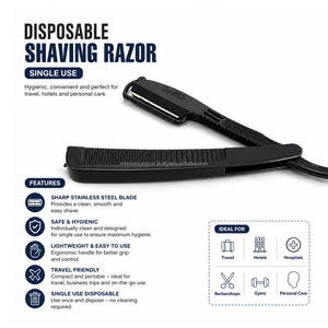 Disposable Shaving Razor Single Use Salon <b>Barber</b> Razor Stainless Steel <b>Blade</b> Hygienic Hair Shaving Razor OEM ODM - Product Image 2
