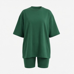 Conjunto de 2 Piezas de Alta Calidad para Mujer, Estilo Formal, Sólido, por Encima de la Rodilla, Camiseta de Manga Corta y Pantalones Cortos - Product Image 1
