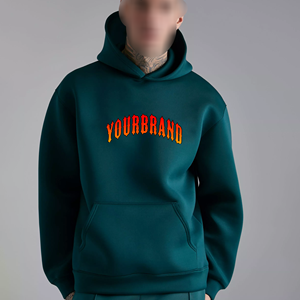 Nouveauté Sweat-shirt à capuche en molleton tricoté écologique avec logo personnalisé pour homme, uni, automne, 100% coton - Product Image 3