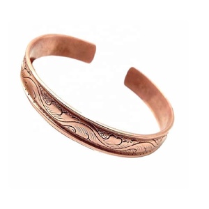 Nueva llegada pulsera de cobre de estilo Tibetano con 4 diferentes diseños hechos a mano Pulseras de cobre pulsera de cobre para hombres y mujeres - Product Image 6