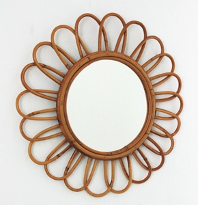 Flower rattan cane <b>mirror</b> best quality wall mounted <b>mirrors</b> direct supply from Vietnam manufacturer - Product Image 6