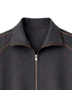 ชุดวอร์มผู้หญิงสีเทาชาร์โคล เสื้อแจ็คเก็ตซิปและกางเกงจ็อกเกอร์ ชุดลำลองสไตล์สปอร์ตสองชิ้น พร้อมขอบแต่งสีตัดกัน - Product Image 5