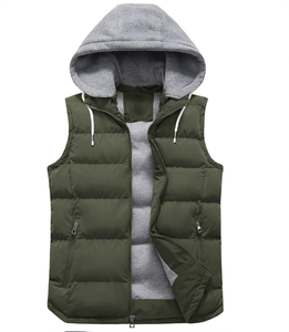 Chaleco Acolchado con Capucha para Hombre, Cálido, Impermeable, Transpirable, con Cierre de Cremallera, Ropa de Abrigo para Invierno - Product Image 1